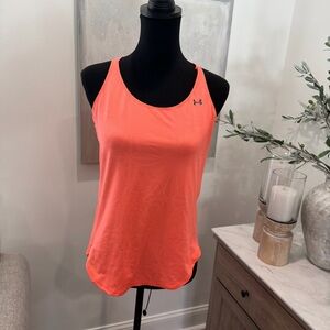 Under Armour Heat tech Neon Coral/Orange Tank Top with Faint Design
